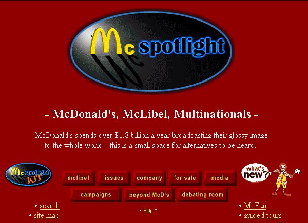 McSpotlight home page